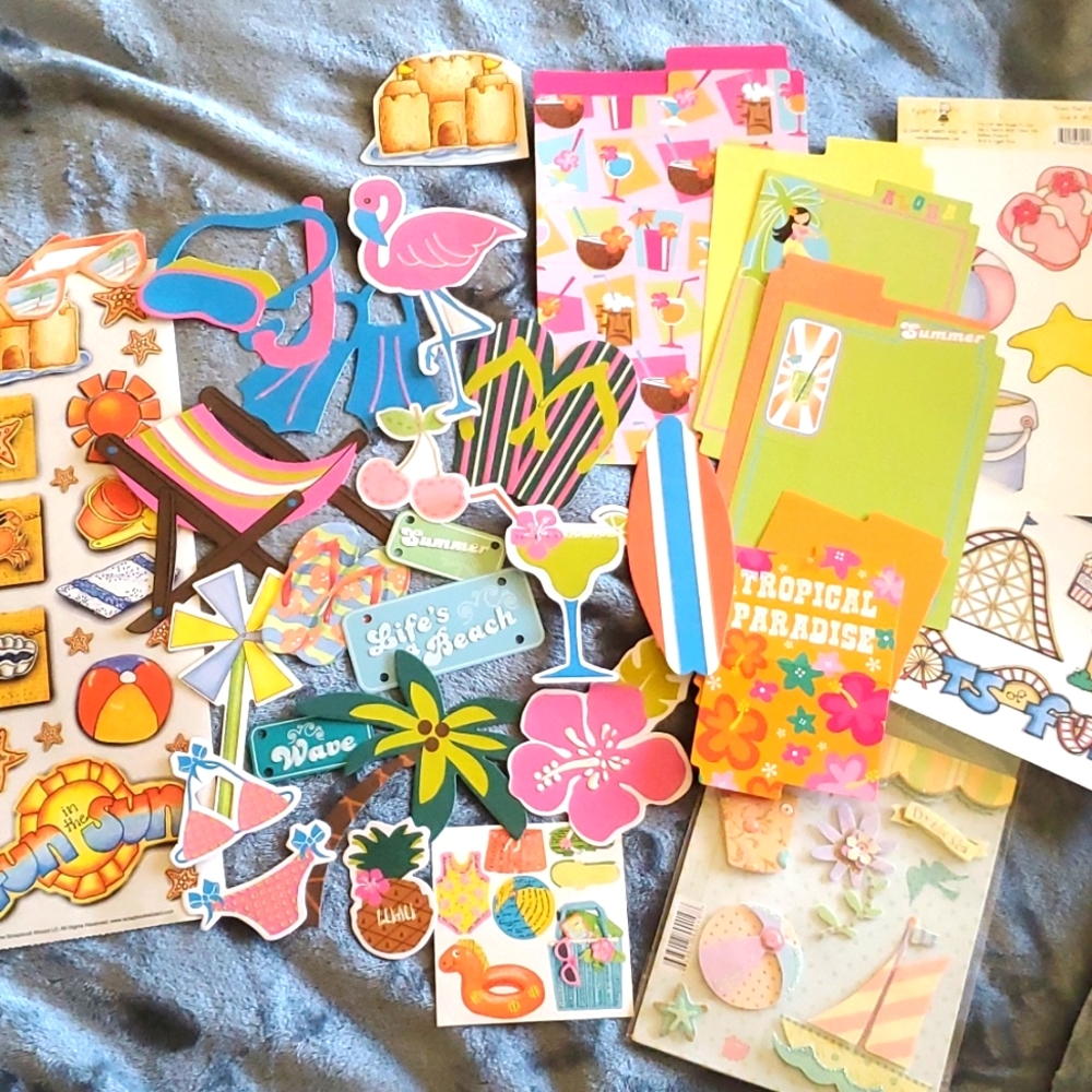 Beach Fun in The SUN Hawaii Flip Flops Sunglasses Sticker Stickers Bundle #3